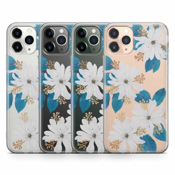 Forget Me Not | Blue and Gold Clear Floral Case