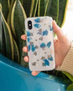 Forget Me Not | Blue and Gold Clear Floral Case