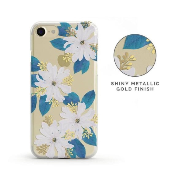 Forget Me Not | Blue and Gold Clear Floral Case