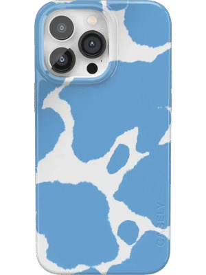 Current MOOd | Light Blue Cow Print Case