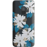 Blue and Gold Clear Floral Samsung Case