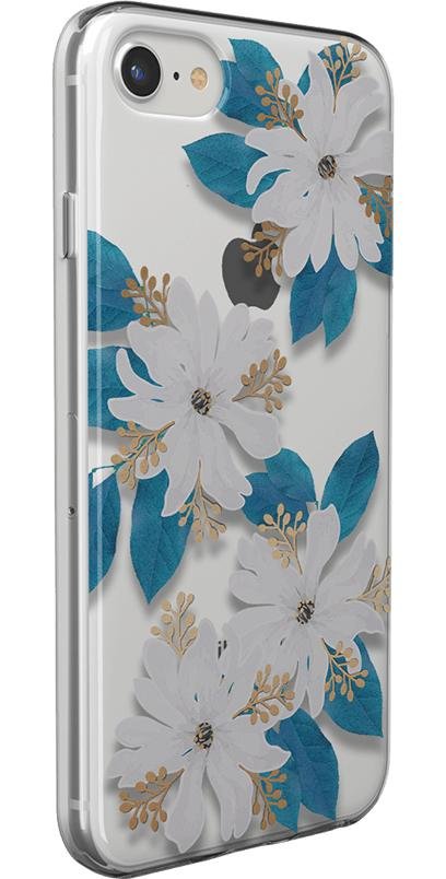 Forget Me Not | Blue and Gold Clear Floral Case