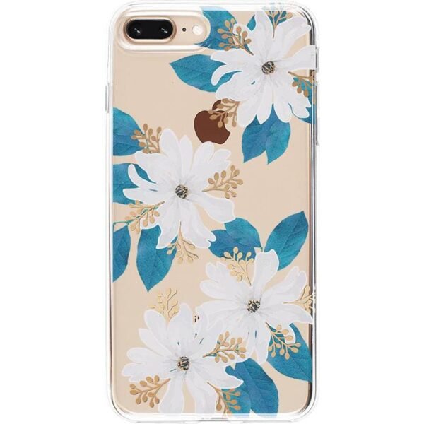 Forget Me Not | Blue and Gold Clear Floral Case