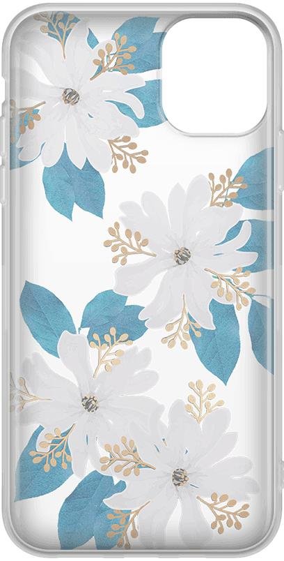 Forget Me Not | Blue and Gold Clear Floral Case