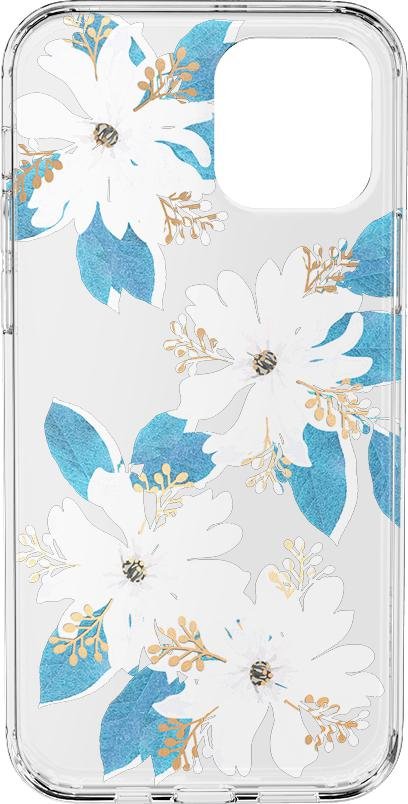 Forget Me Not | Blue and Gold Clear Floral Case