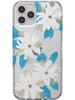 Forget Me Not | Blue and Gold Clear Floral Case