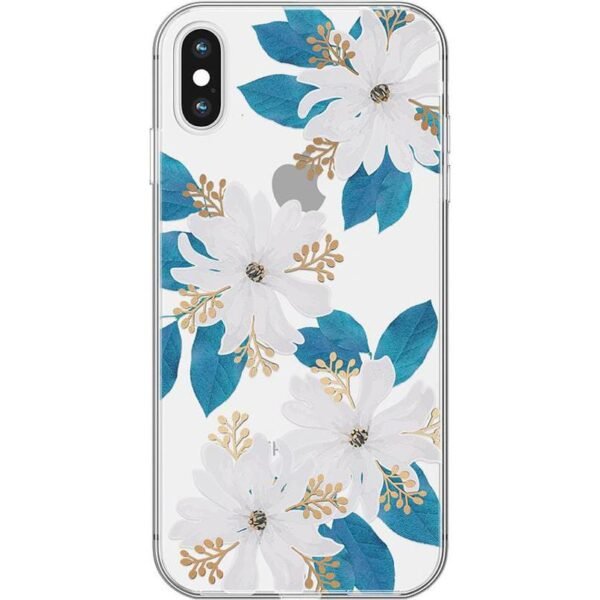 Forget Me Not | Blue and Gold Clear Floral Case