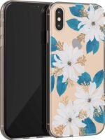 Forget Me Not | Blue and Gold Clear Floral Case