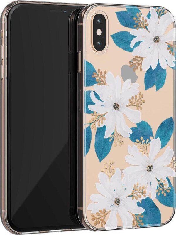 Forget Me Not | Blue and Gold Clear Floral Case