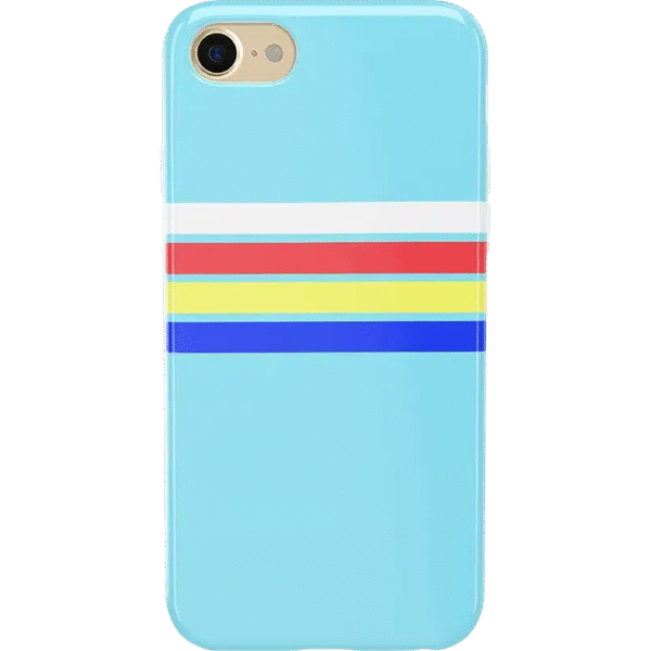 Totally Groovy | Teal Rainbow Stripes Color Block Case