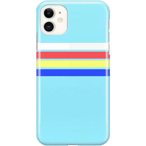 Totally Groovy | Teal Rainbow Stripes Color Block Case