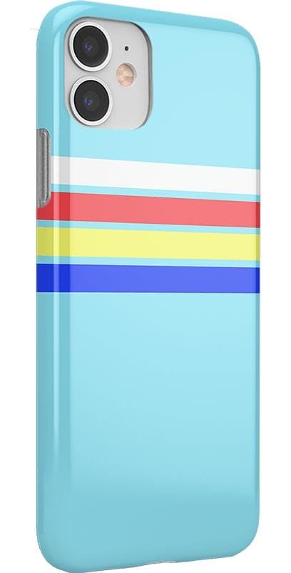 Totally Groovy | Teal Rainbow Stripes Color Block Case