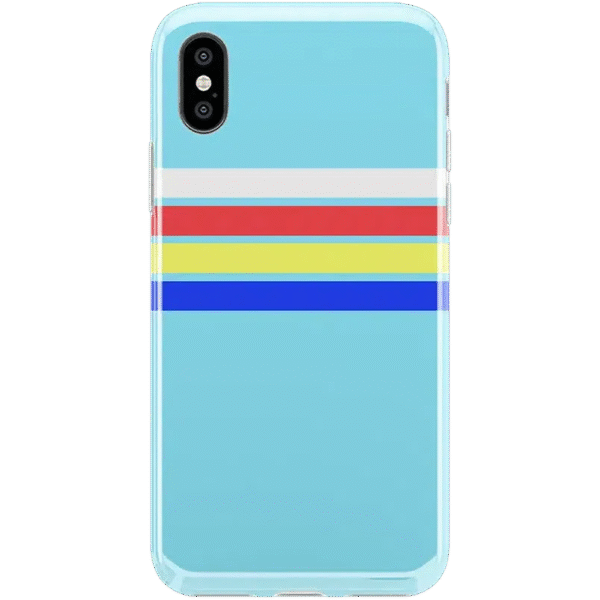 Totally Groovy | Teal Rainbow Stripes Color Block Case