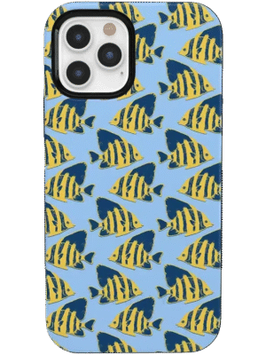 Something's Fishy | Navy Blue & Yellow Fish Print Case