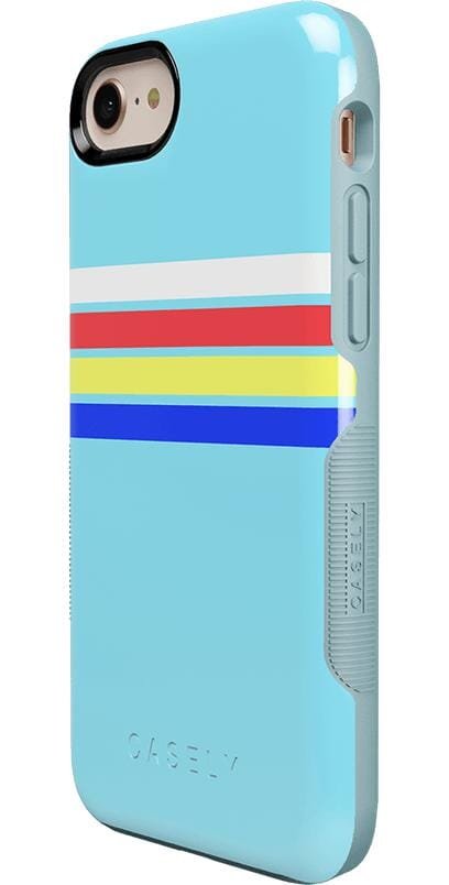 Totally Groovy | Teal Rainbow Stripes Color Block Case