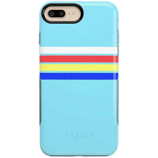 Totally Groovy | Teal Rainbow Stripes Color Block Case