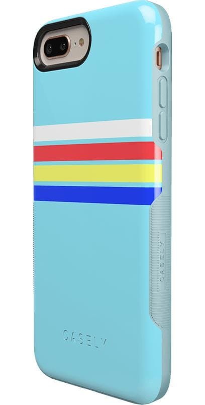 Totally Groovy | Teal Rainbow Stripes Color Block Case