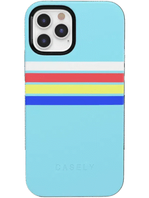 Totally Groovy | Teal Rainbow Stripes Color Block Case