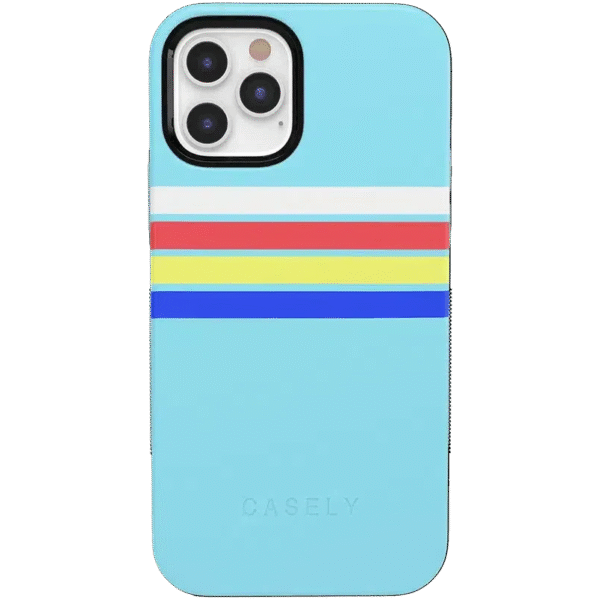 Totally Groovy | Teal Rainbow Stripes Color Block Case