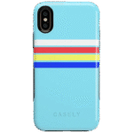 Totally Groovy | Teal Rainbow Stripes Color Block Case