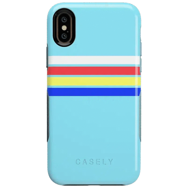 Totally Groovy | Teal Rainbow Stripes Color Block Case