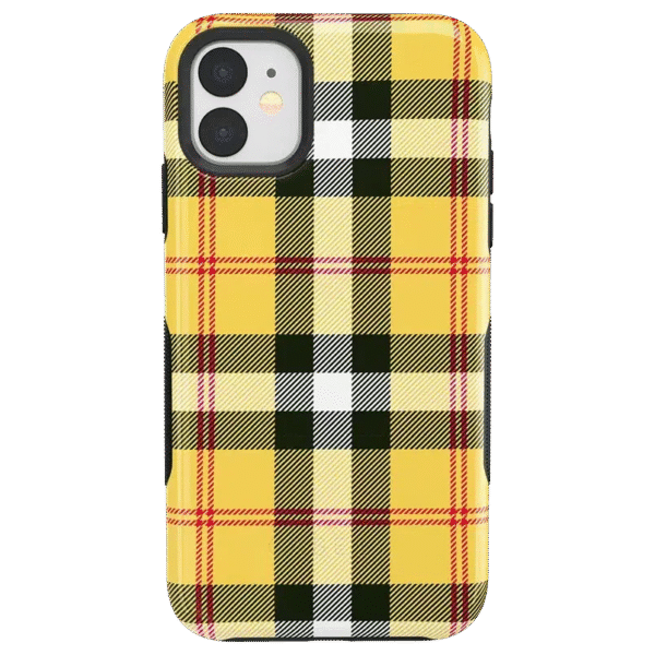 As if! | Yellow Plaid iPhone Case